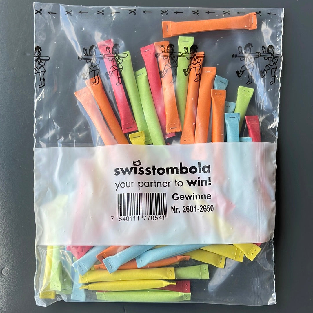 50 Swisstombola Sicherheitslose Treffer mit Nummer (5-farbig)