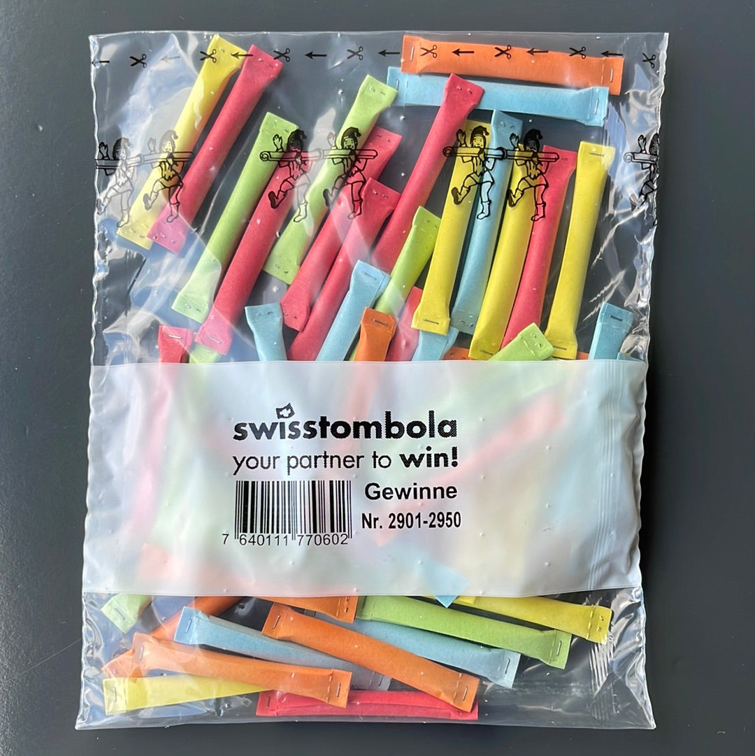 50 Swisstombola Sicherheitslose Treffer mit Nummer (5-farbig)