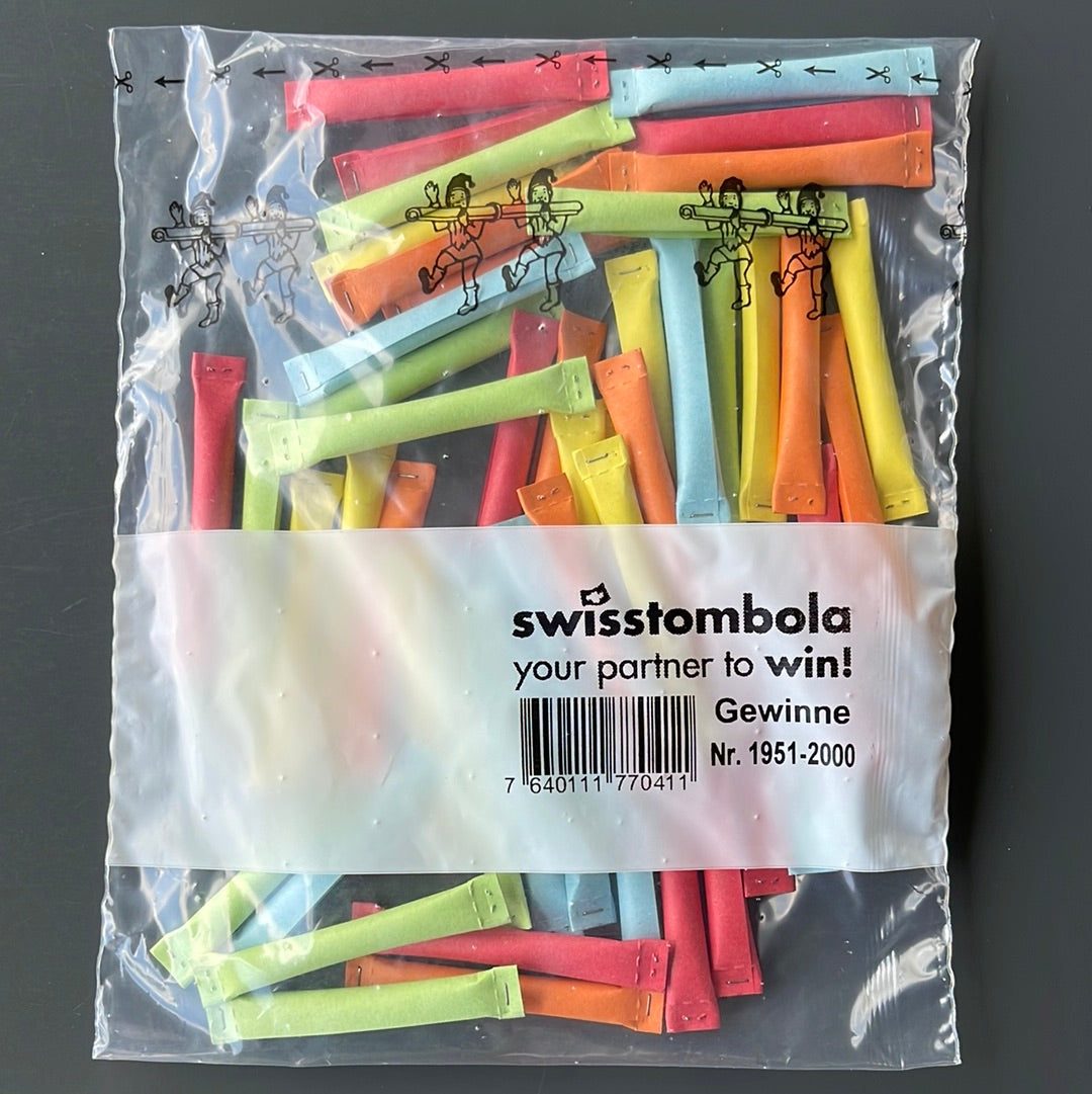 50 Swisstombola Sicherheitslose Treffer mit Nummer (5-farbig)