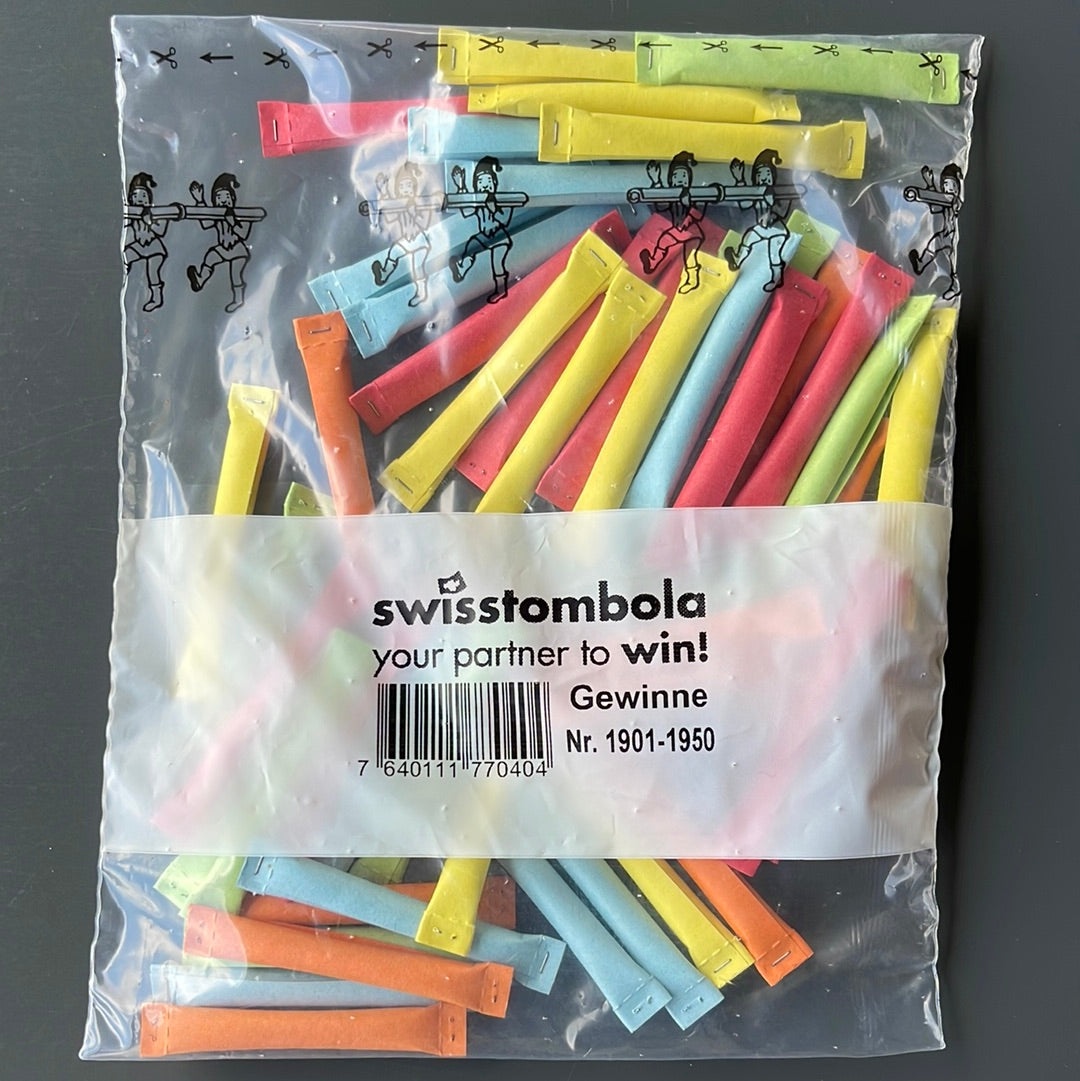 50 Swisstombola Sicherheitslose Treffer mit Nummer (5-farbig)