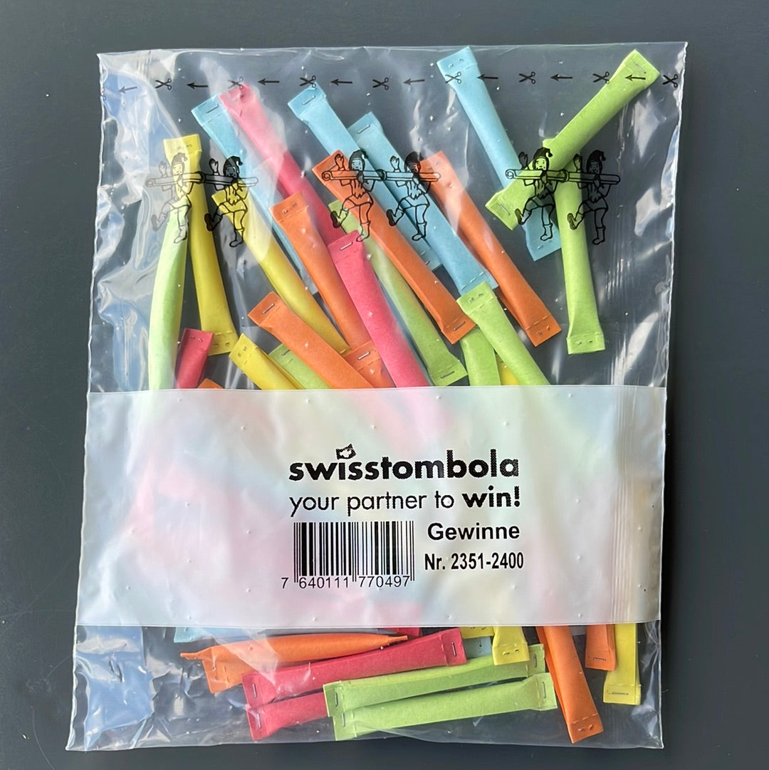 50 Swisstombola Sicherheitslose Treffer mit Nummer (5-farbig)