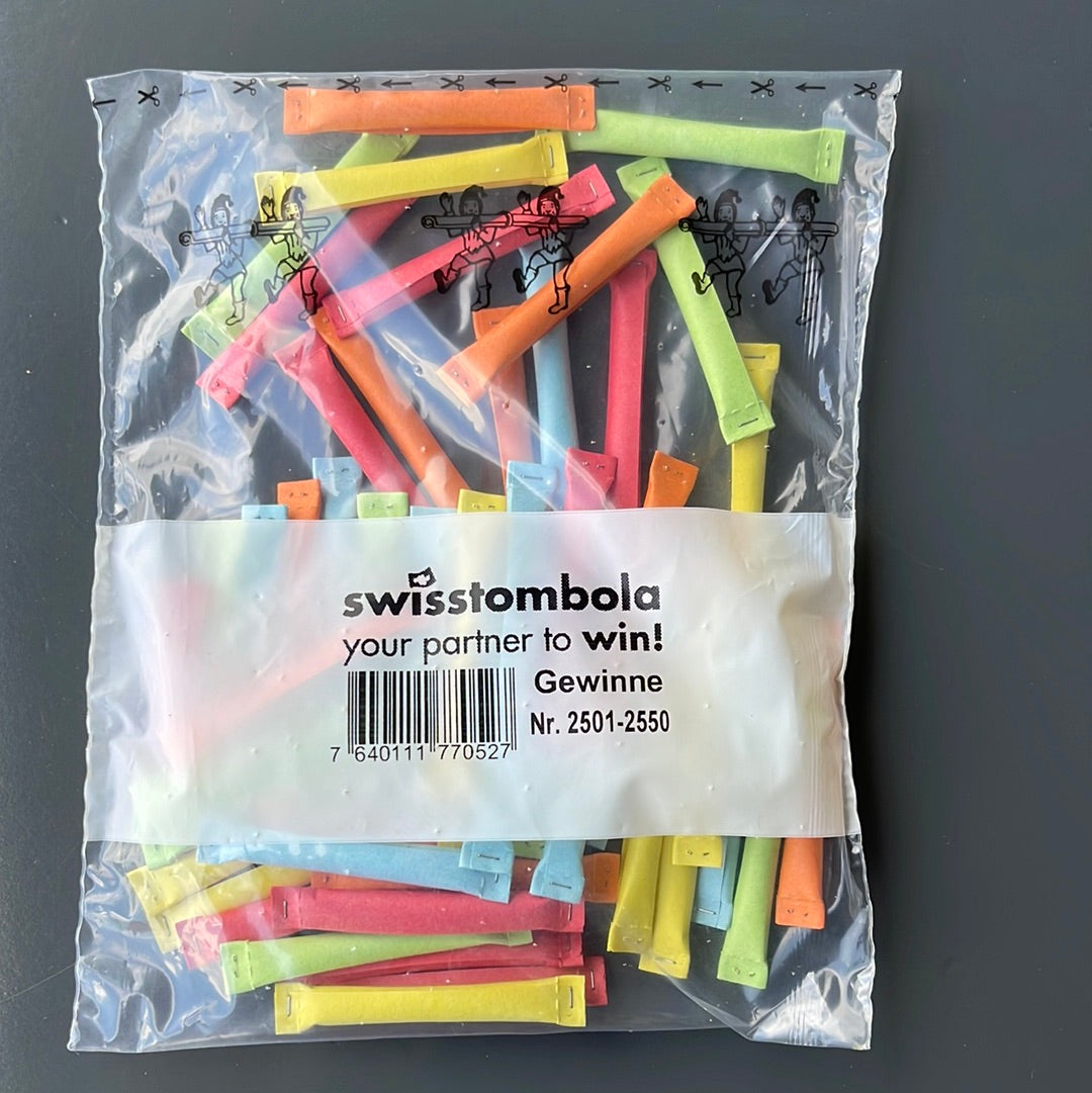 50 Swisstombola Sicherheitslose Treffer mit Nummer (5-farbig)