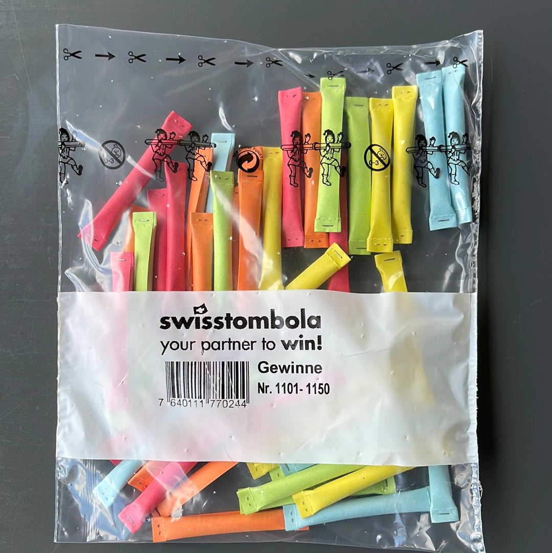 50 Swisstombola Sicherheitslose Treffer mit Nummer (5-farbig)