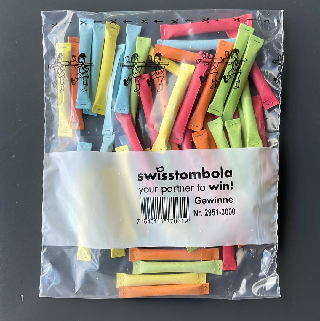 50 Swisstombola Sicherheitslose Treffer mit Nummer (5-farbig)