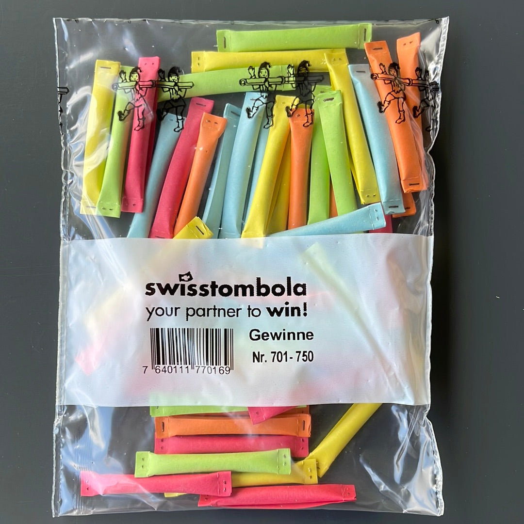 50 Swisstombola Sicherheitslose Treffer mit Nummer (5-farbig)