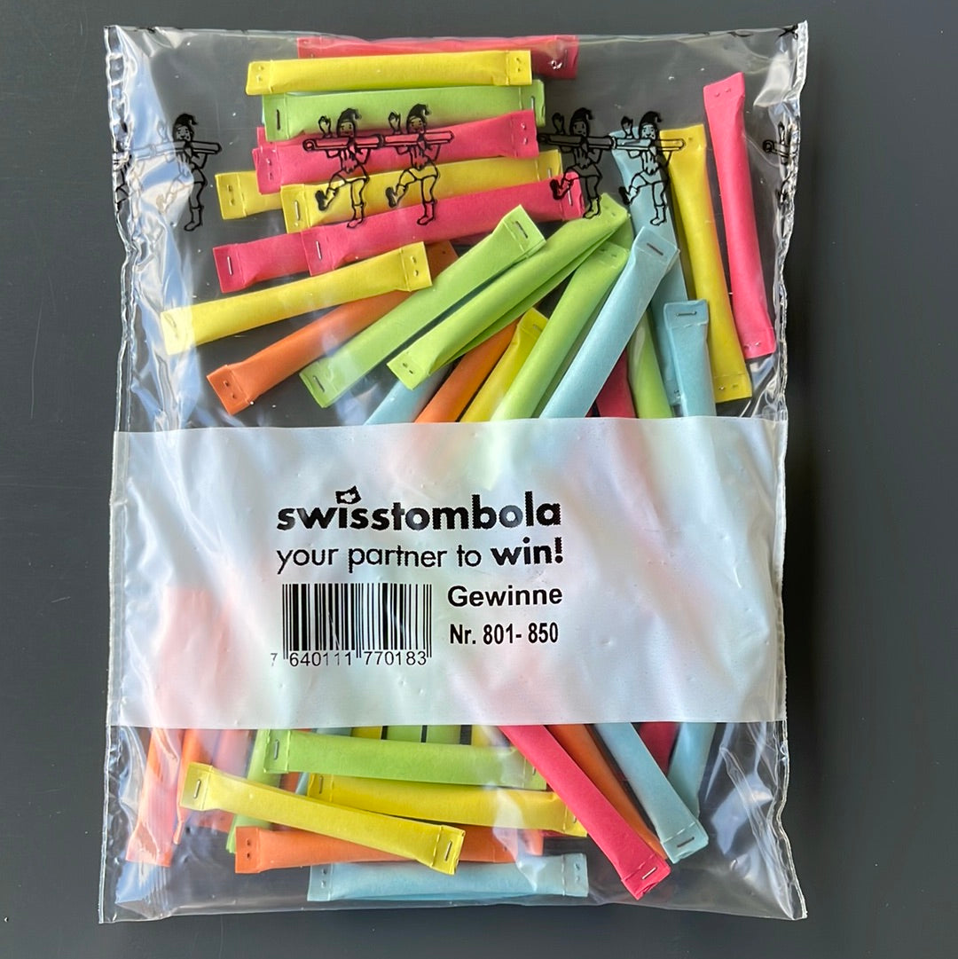 50 Swisstombola Sicherheitslose Treffer mit Nummer (5-farbig)