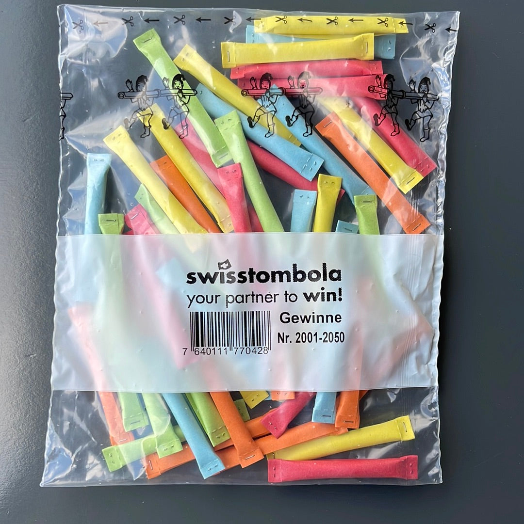 50 Swisstombola Sicherheitslose Treffer mit Nummer (5-farbig)