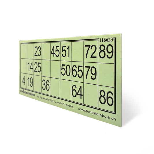 100 Lotto Karten plastifiziert 15 aus 90, 148.5 x 70 mm