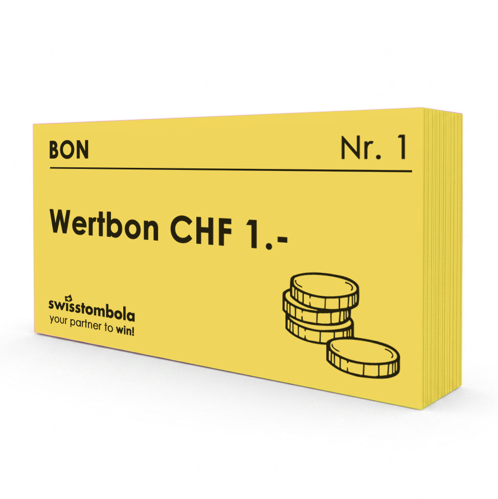 100 Gutscheine am Block, nummeriert, Wertbon CHF 1.-