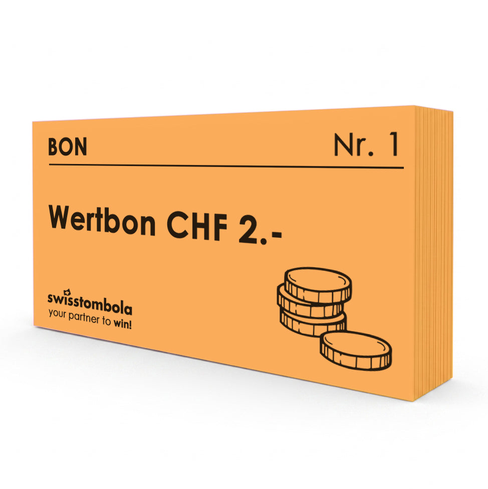 100 Gutscheine am Block, nummeriert, Wertbon CHF 2.-