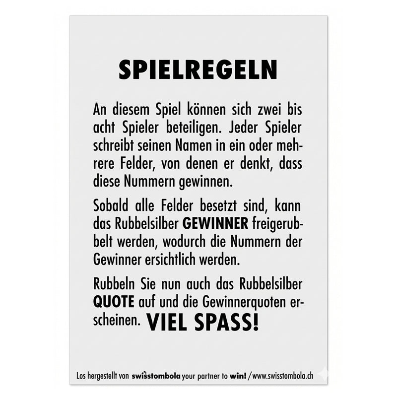 Wettspiel Pferderennen (100 Stück) – 3 Gewinner & 3 Quoten